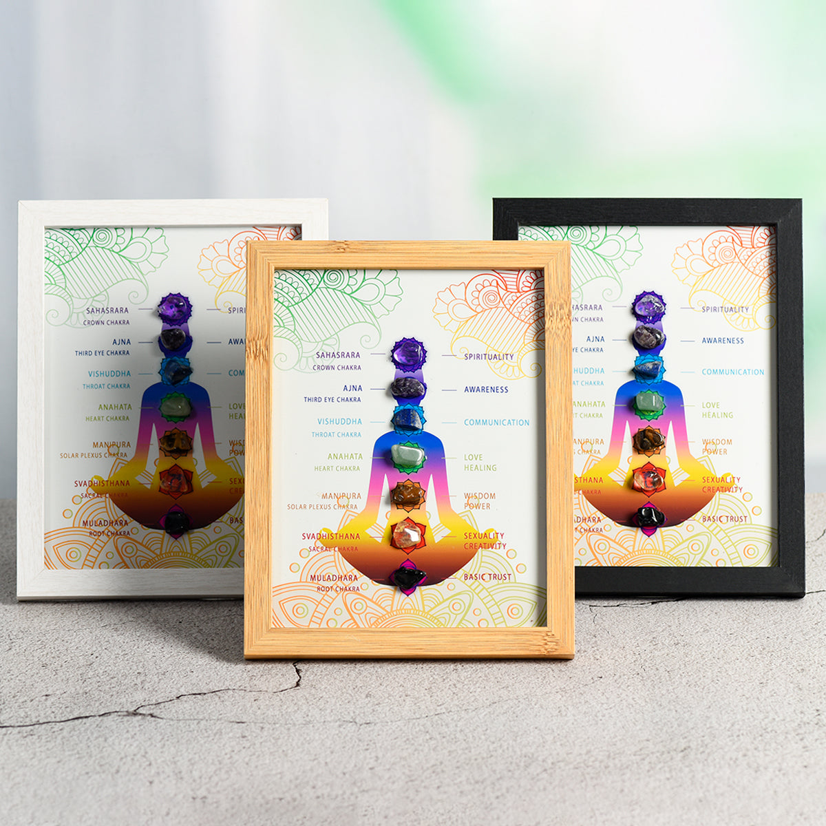 Chakra Crystal Stone Photo Frame Decoration