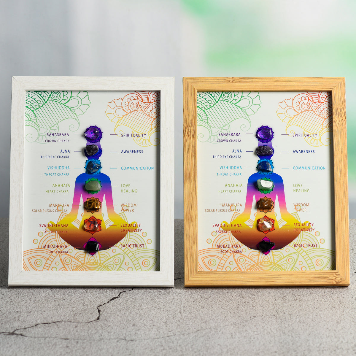 Chakra Crystal Stone Photo Frame Decoration