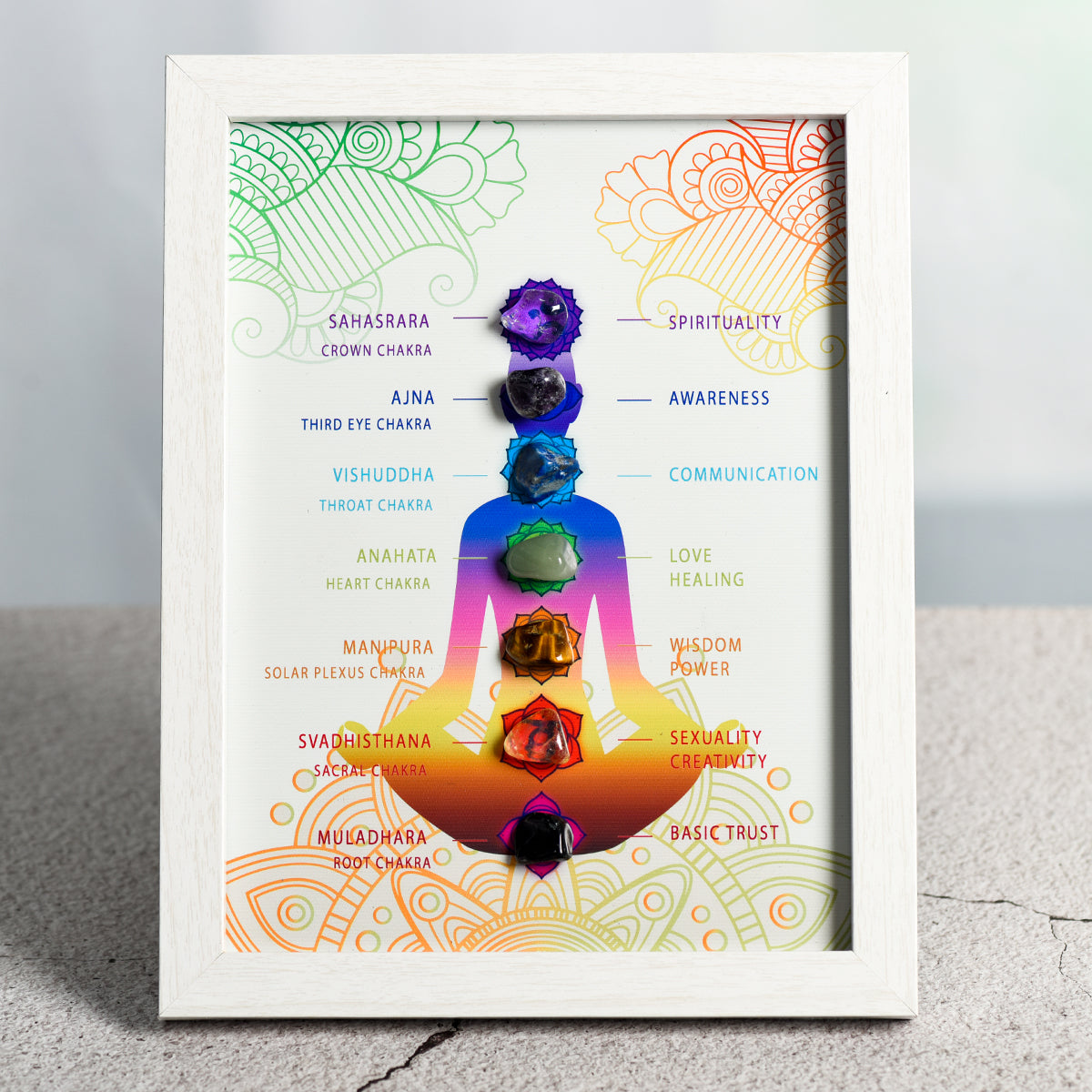 Chakra Crystal Stone Photo Frame Decoration