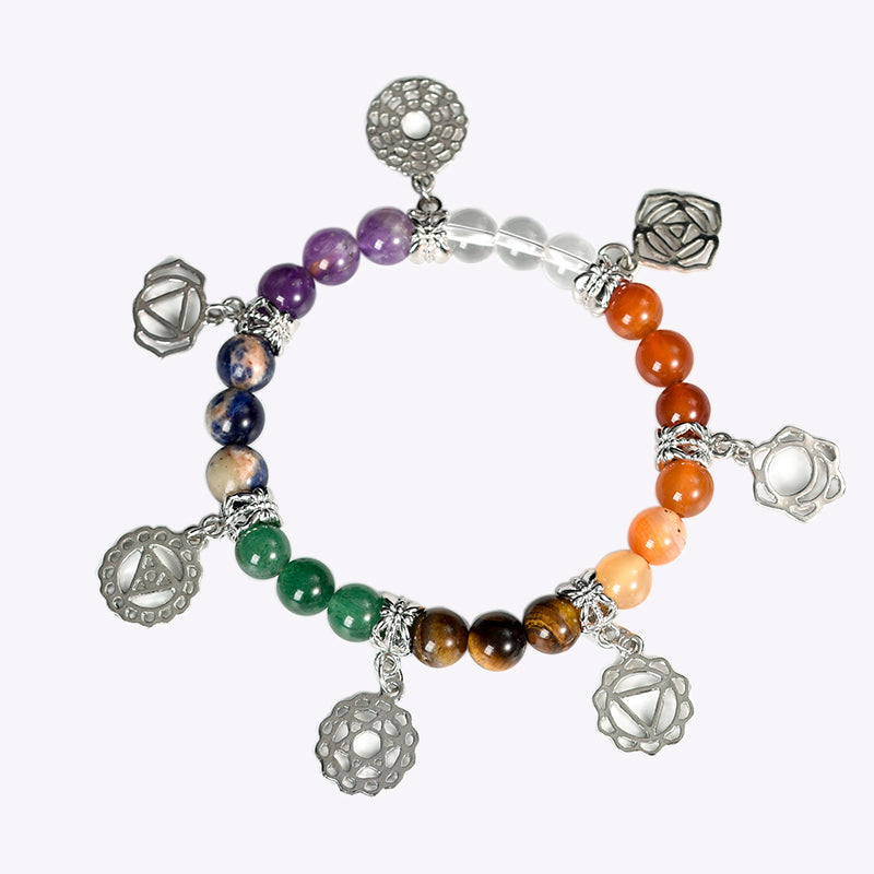 7 Chakra Beaded Bracelet - 8mm