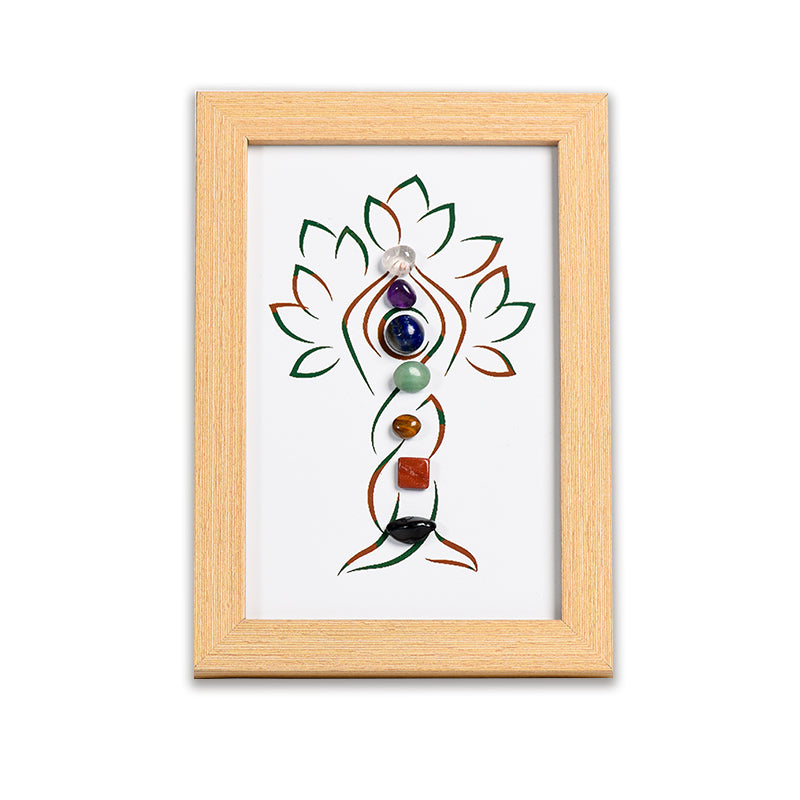 7 Chakra Yoga Tree Crystal Stone Photo Frame