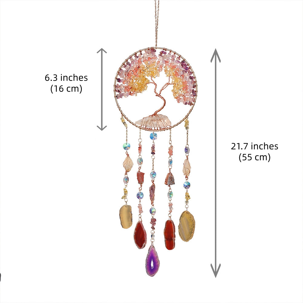Crystal Tree of Life Agate Dreamcatcher Hanging