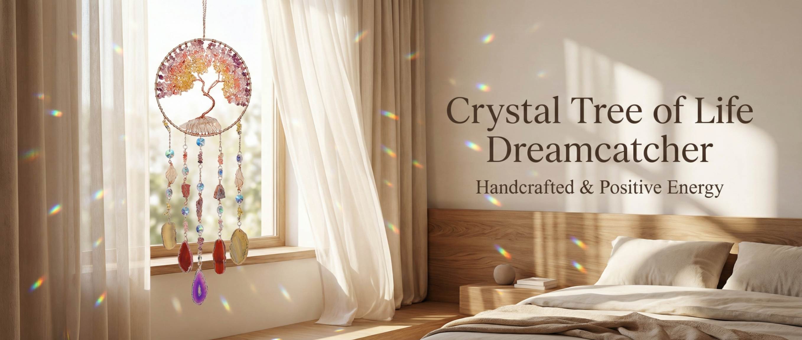 crystal Tree of Life dreamcatcher decoration