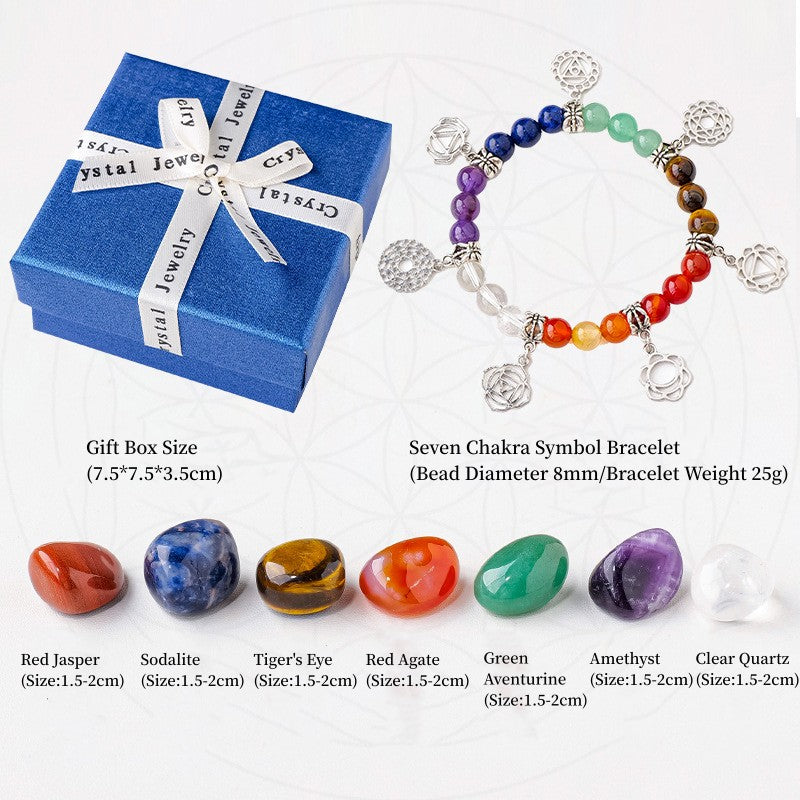 7 Chakra Bracelet with Chakra Stones, Healing Crystals