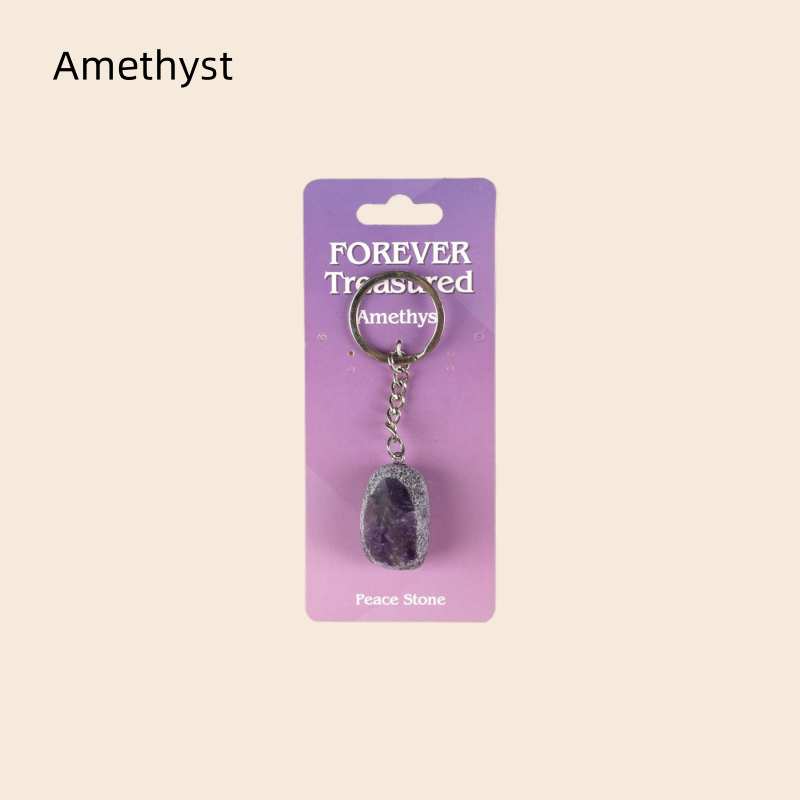Natural Crystal Keychain (Half-egg shape)