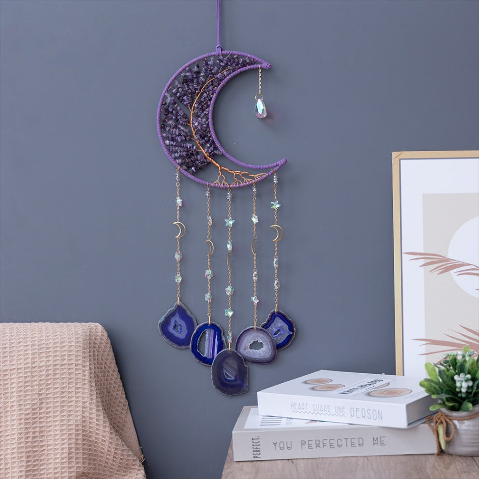Amethyst Crescent Moon Suncatcher