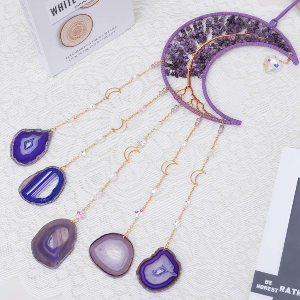 Amethyst Crescent Moon Suncatcher