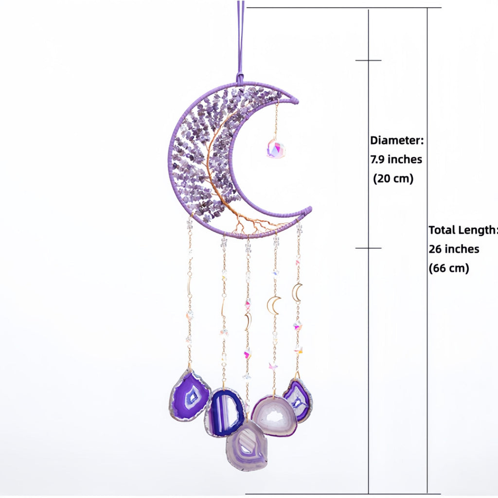 Amethyst Crescent Moon Suncatcher