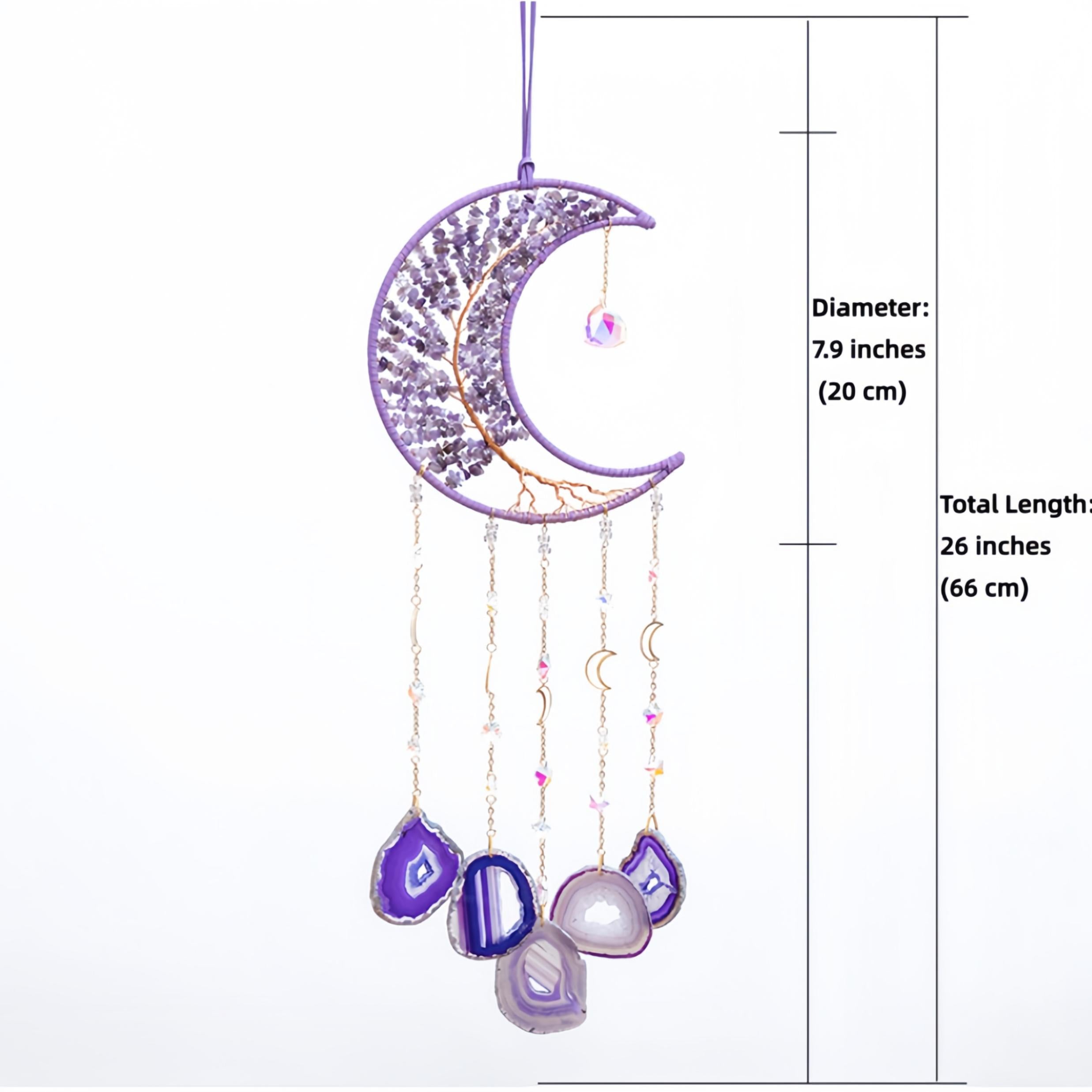 Amethyst Crescent Moon Suncatcher