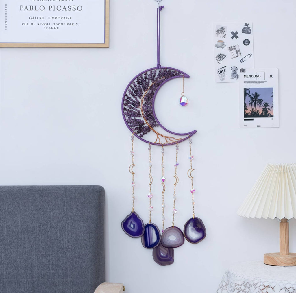 Amethyst Crescent Moon Suncatcher