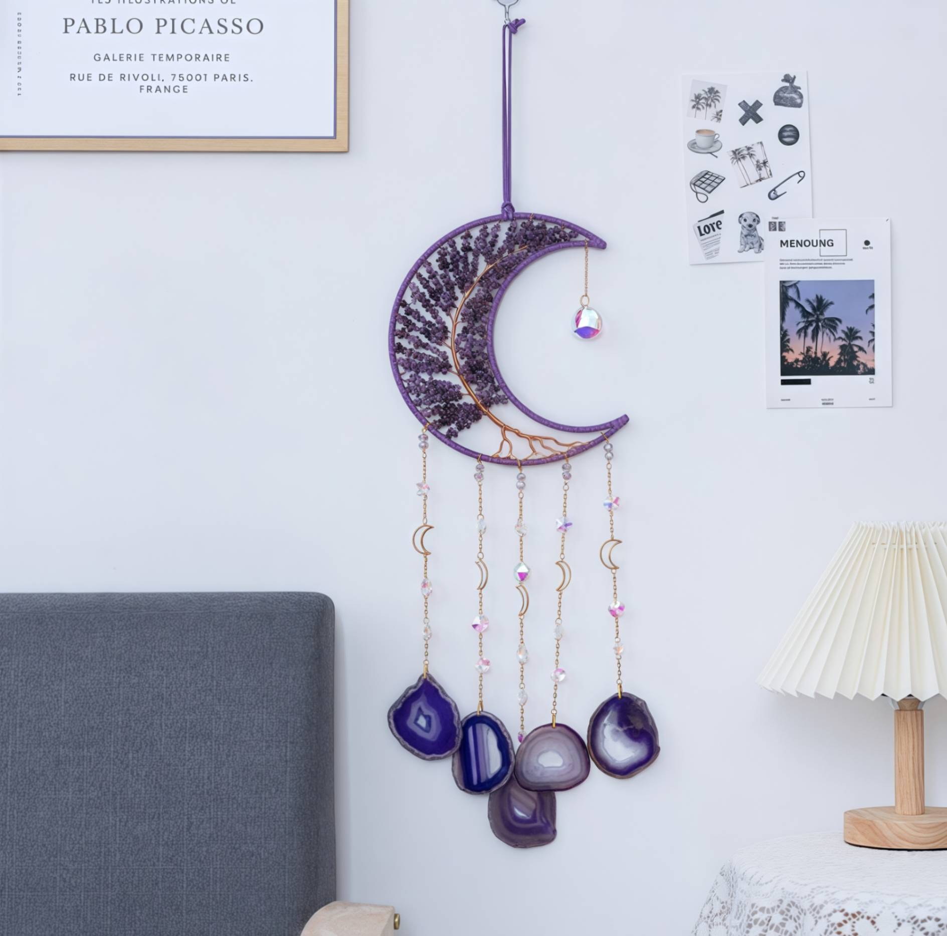 Amethyst Crescent Moon Suncatcher