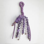 Amethyst &Clear Quartz Beaded Bag Charm