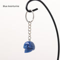 Blue Aventurine Skull Keychain