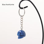 Blue Aventurine Skull Keychain