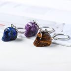Hand-Carved Crystal Skull Keychain