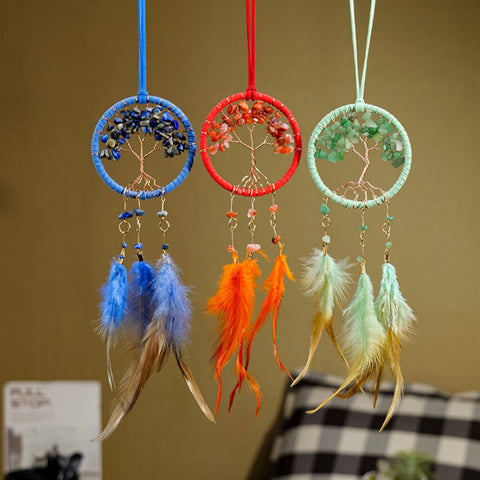 Crystal Tree of Life Dream Catcher Car Charm