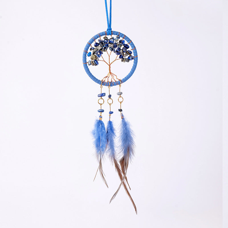 Crystal Tree of Life Dream Catcher Car Charm-Lapis Lazuli