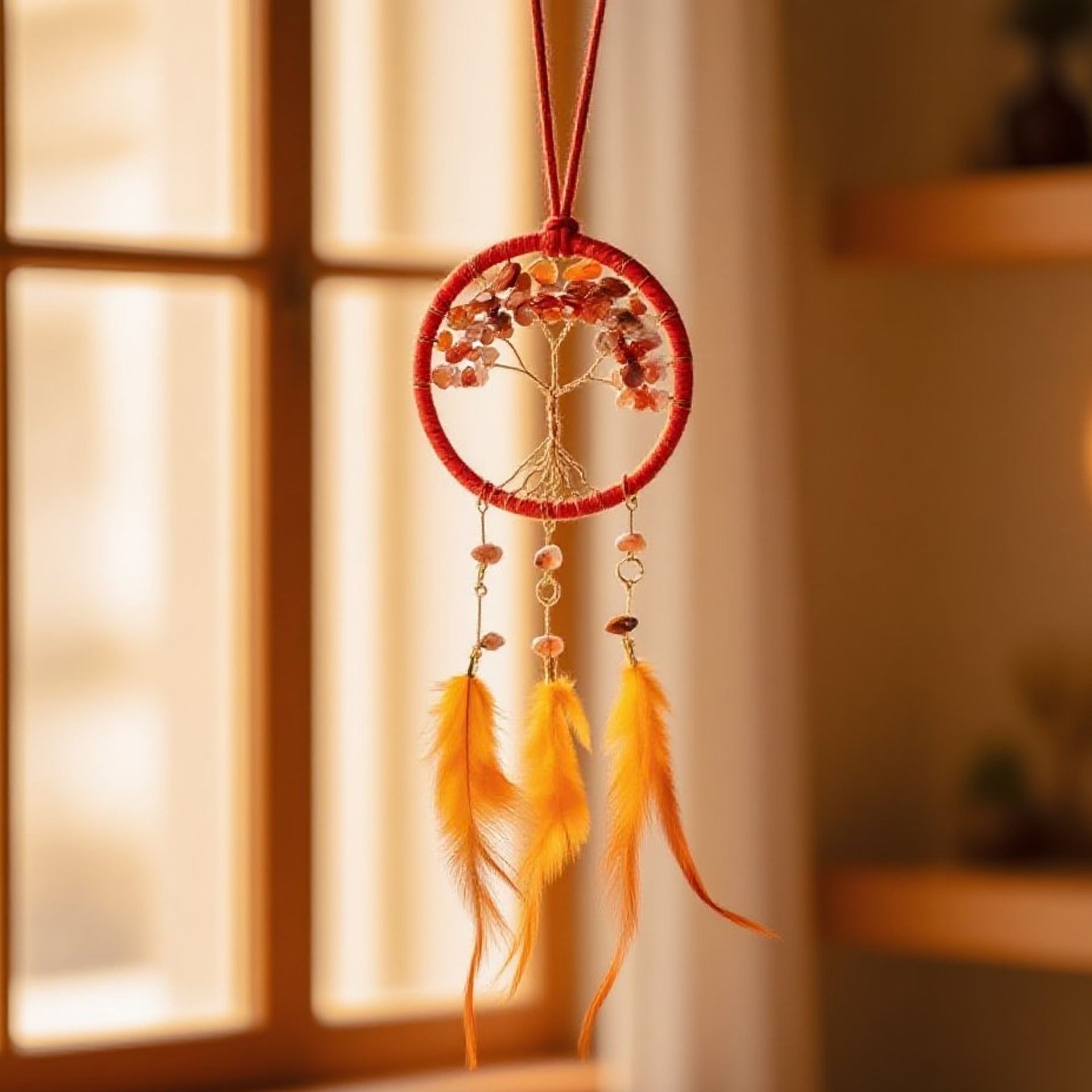 Crystal Tree of Life Dream Catcher Car Charm