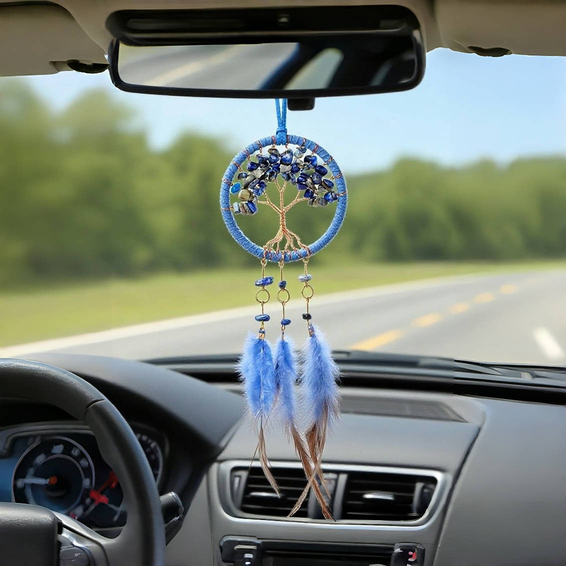 Crystal Tree of Life Dream Catcher Car Charm