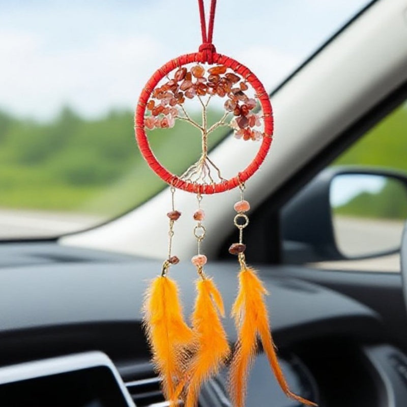 Crystal Tree of Life Dream Catcher Car Charm