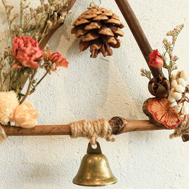 Dried Flower Wall Hanging with Bell