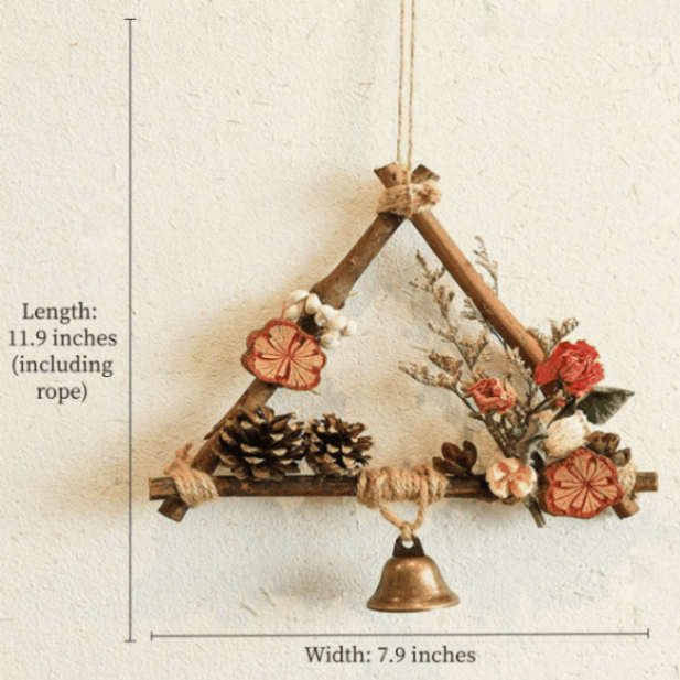 Dried Flower Wall Hanging with Bell