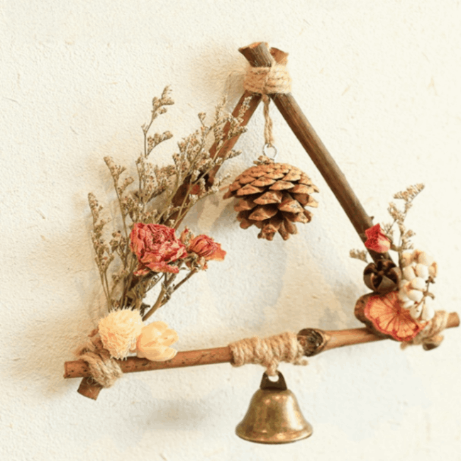 Dried Flower Wall Hanging with Bel