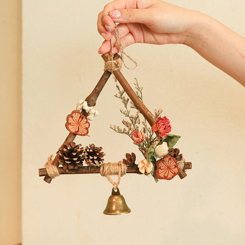 Dried Flower Wall Hanging with Bell