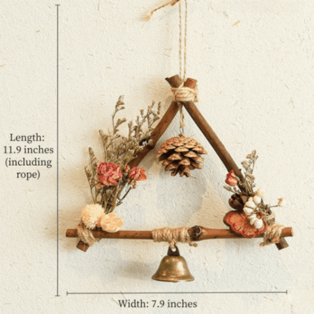Dried Flower Wall Hanging with Bell