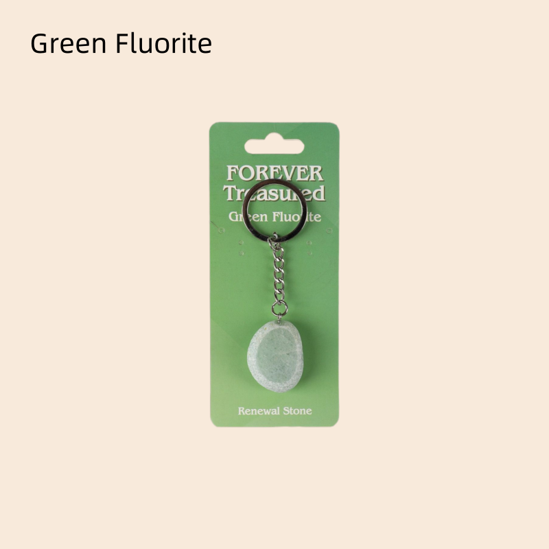 Natural Crystal Keychain (Half-egg shape)