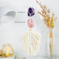 Hand-Woven Leaf-Shaped Tassel Crystal Car Charm