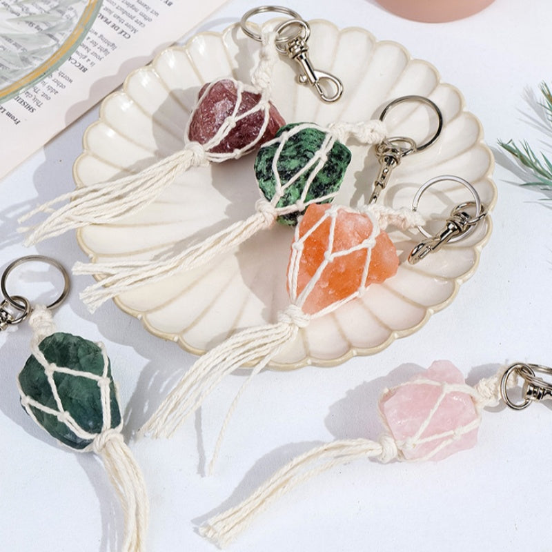 Raw Stone Keychain