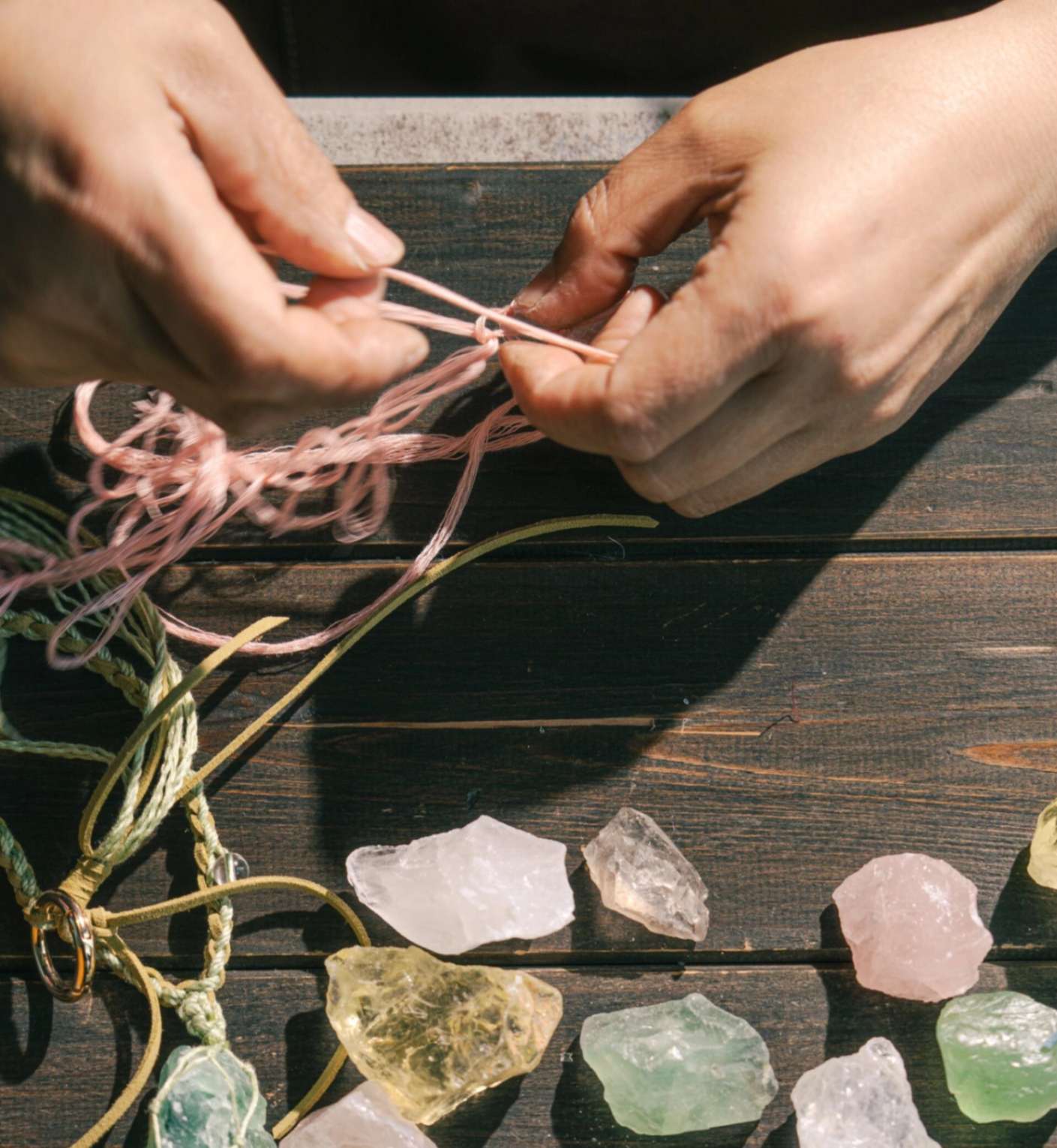 macrame crystal craft