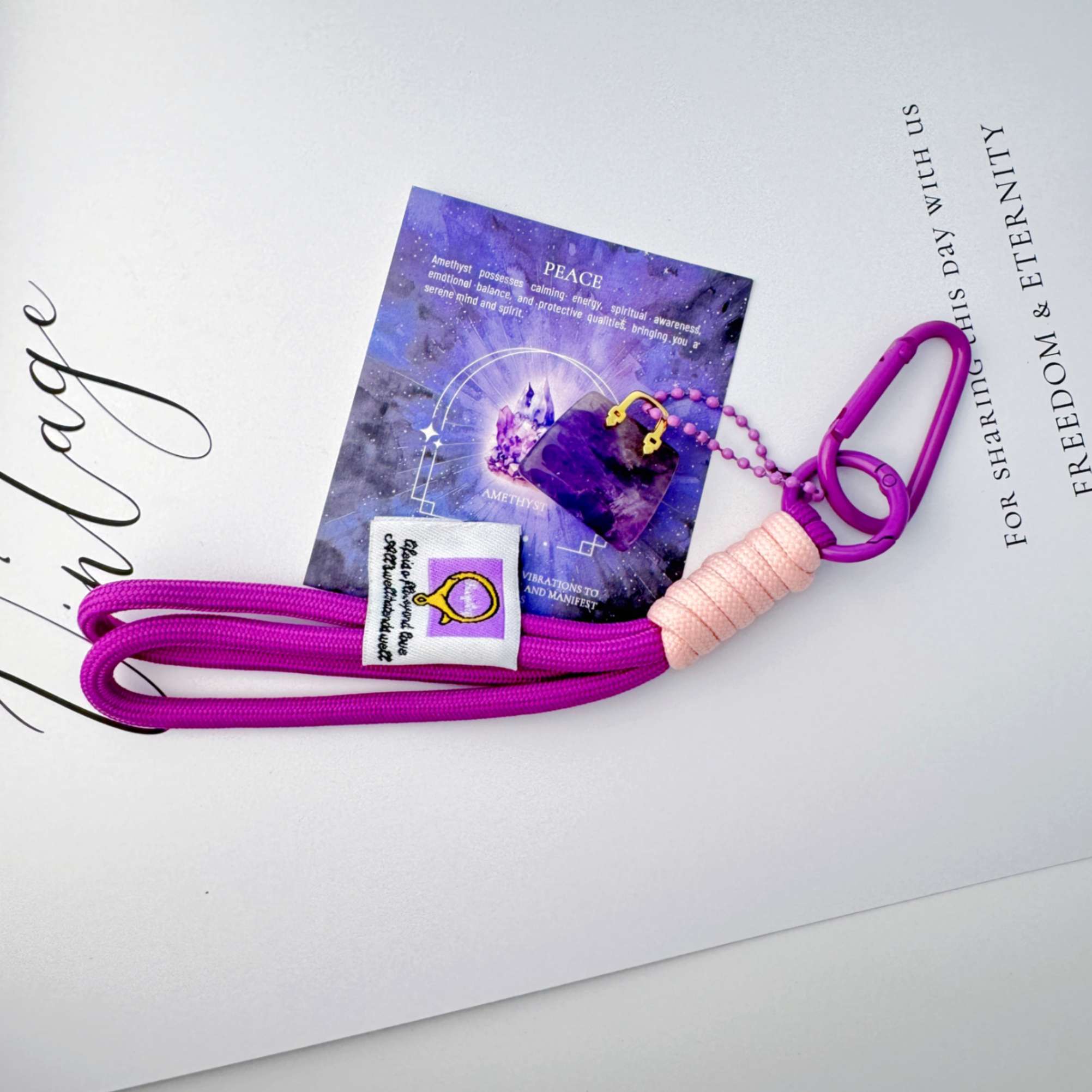 Amethyst handbag keychain