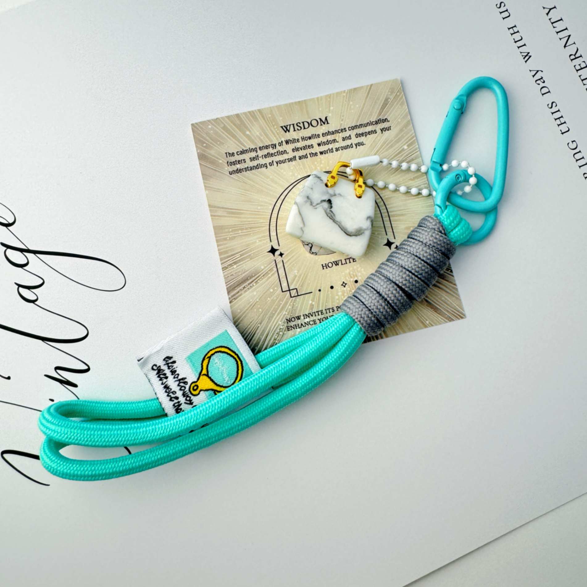 Howlite handbag keychain