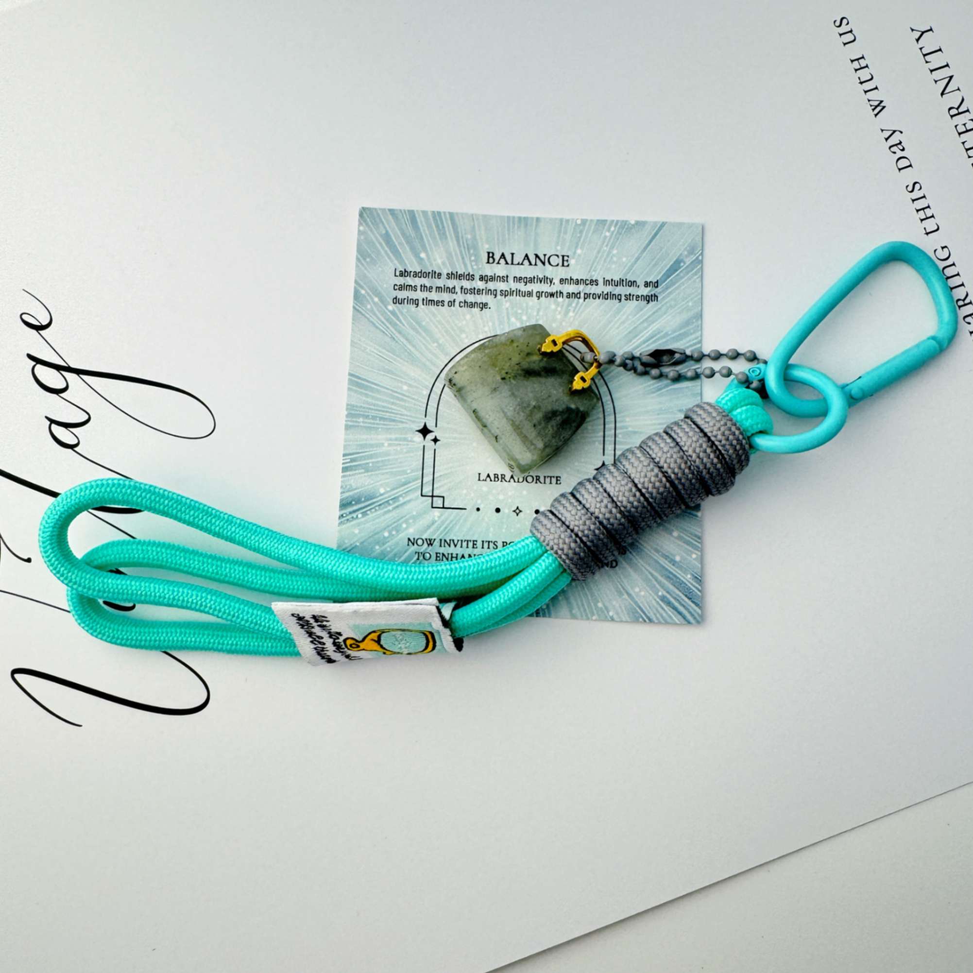 Labradorite handbag keychain