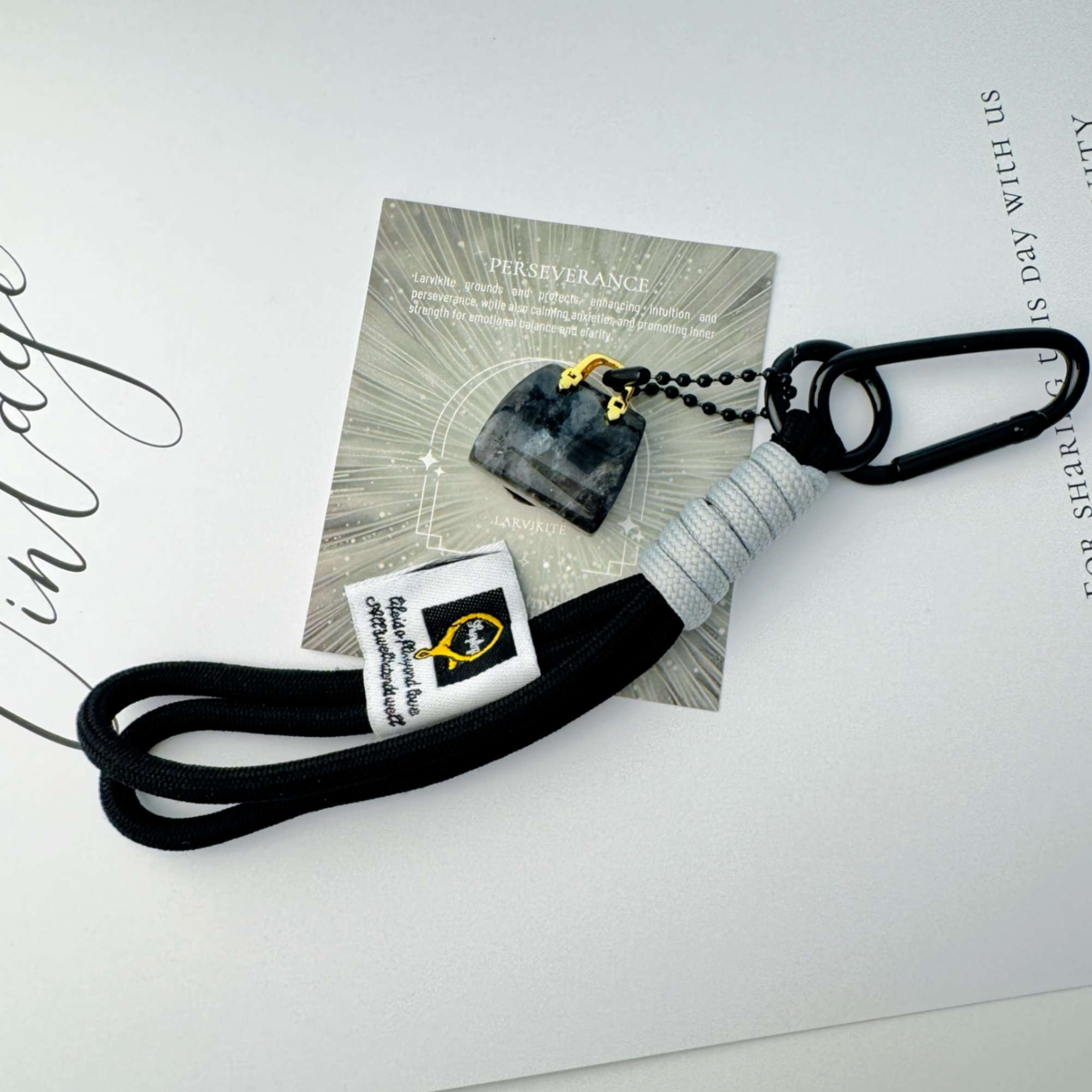 Larvakite handbag keychain