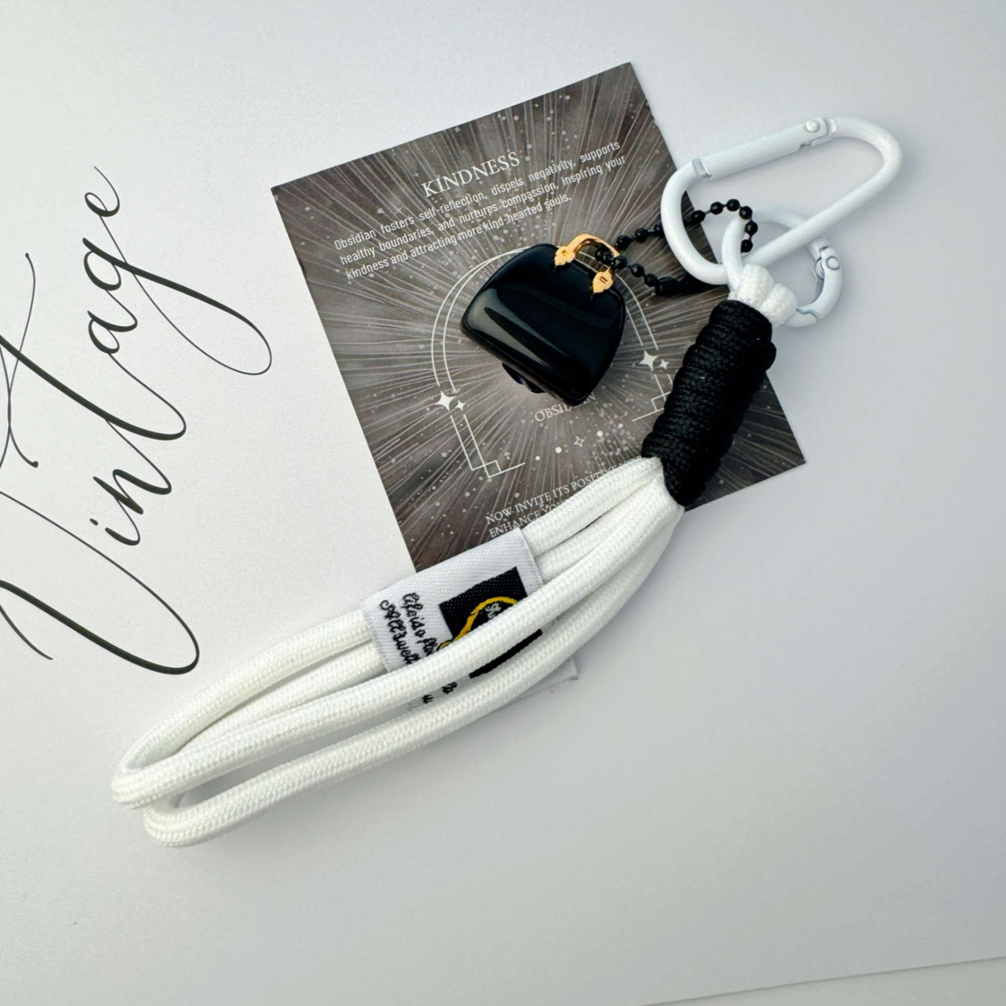 Obsidian handbag keychain