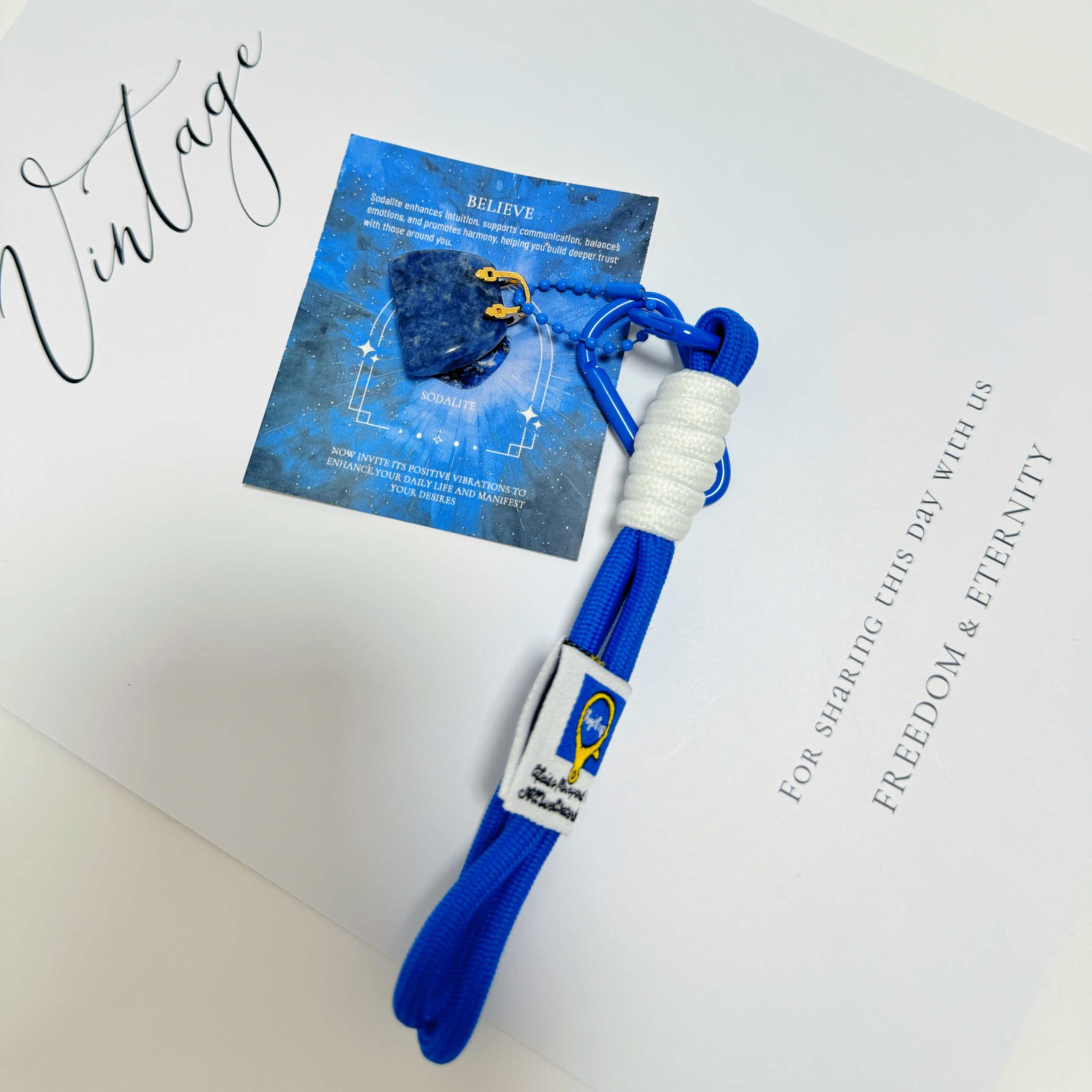 Sodalite handbag keychain