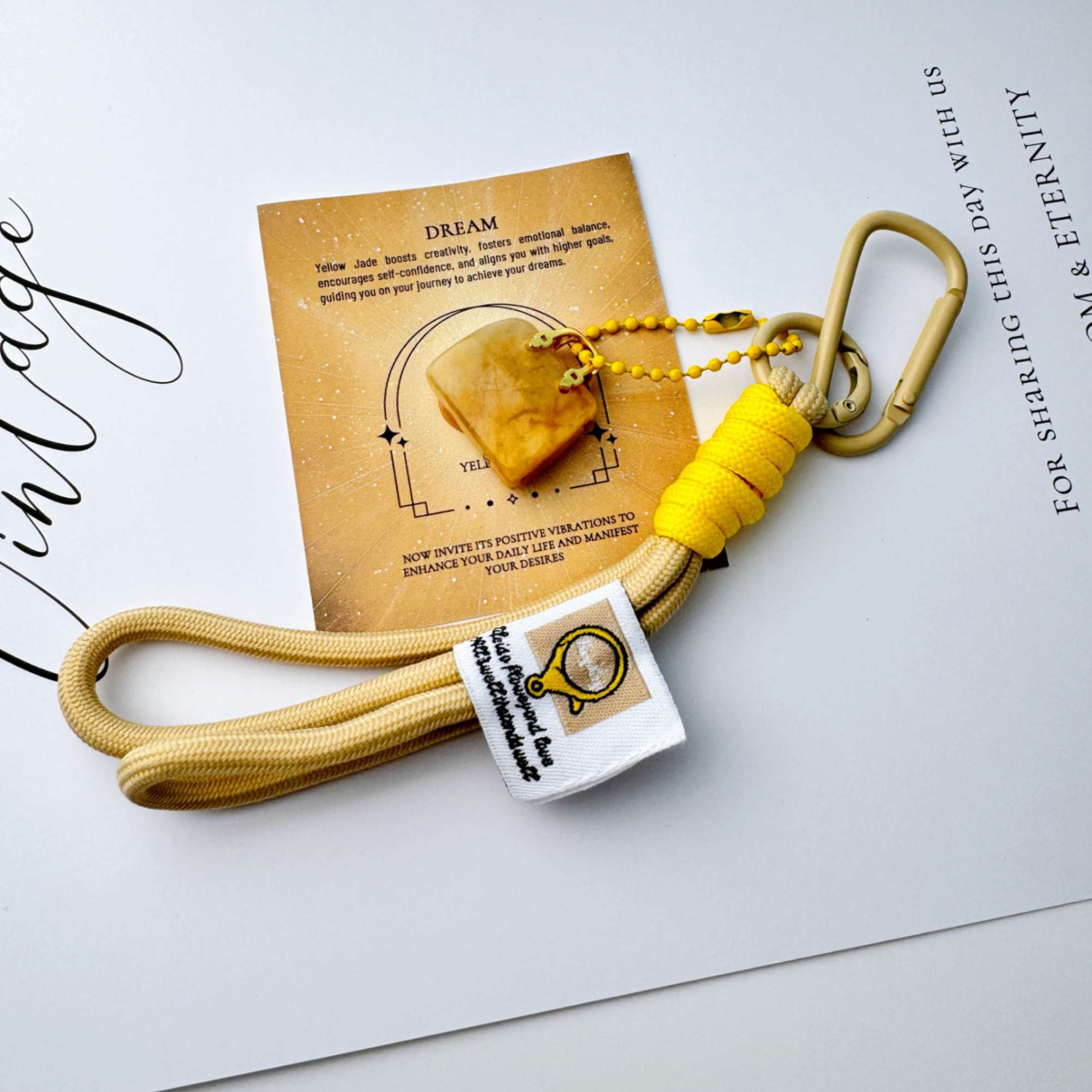 Yellow Jade handbag keychain