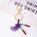 Moon Shape Amethyst Keychain