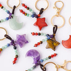 Moon&Star Shape Crystal Keychain