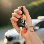 Moon&Star Shape Crystal Keychain