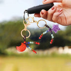 Moon&Star Shape Crystal Keychain