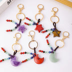Moon&Star Shape Crystal Keychain