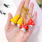 Mushroom Clear Quartz Keychain