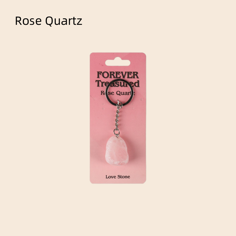 Natural Crystal Keychain (Half-egg shape)