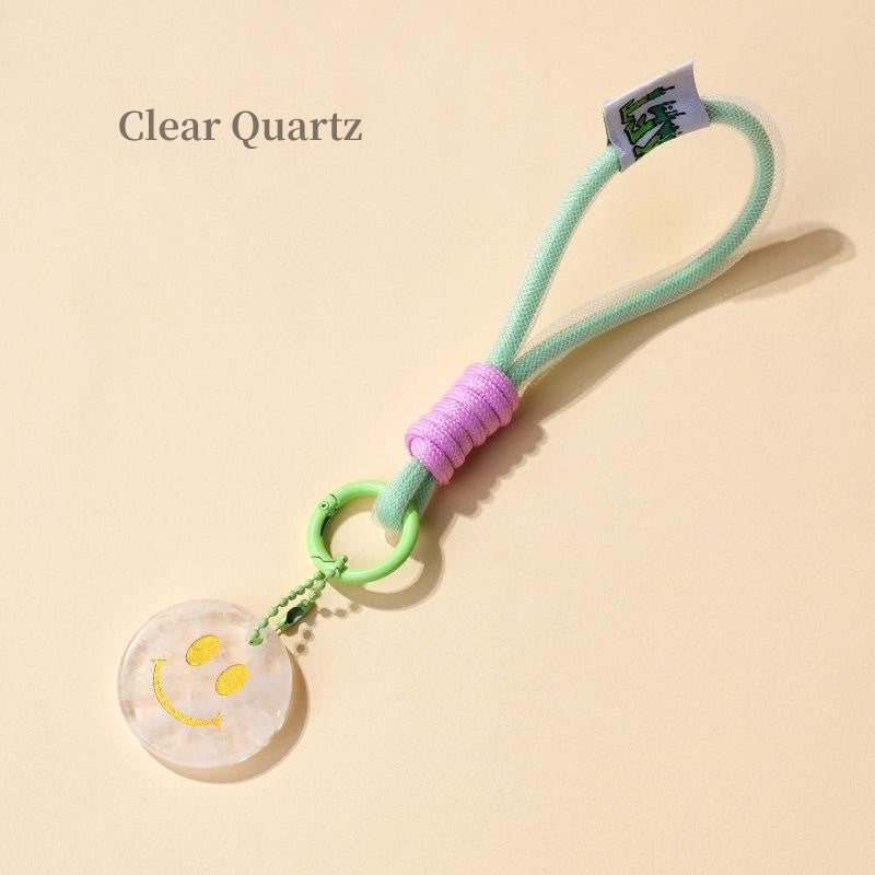 Smiley Face Crystal Bag Charm/Key Chain, Healing Crystal Charm