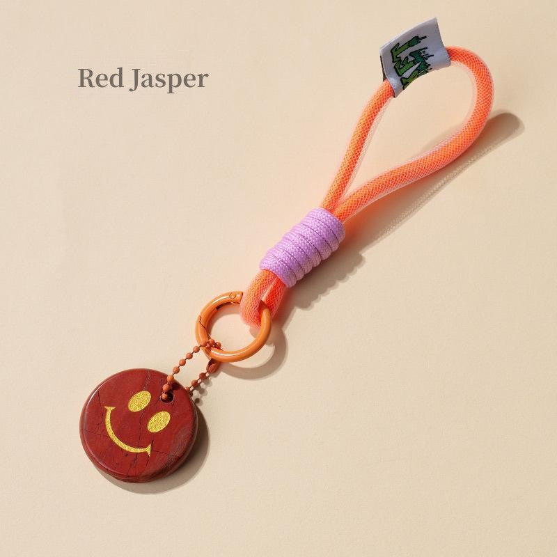 Smiley Face Crystal Bag Charm/Key Chain, Healing Crystal Charm