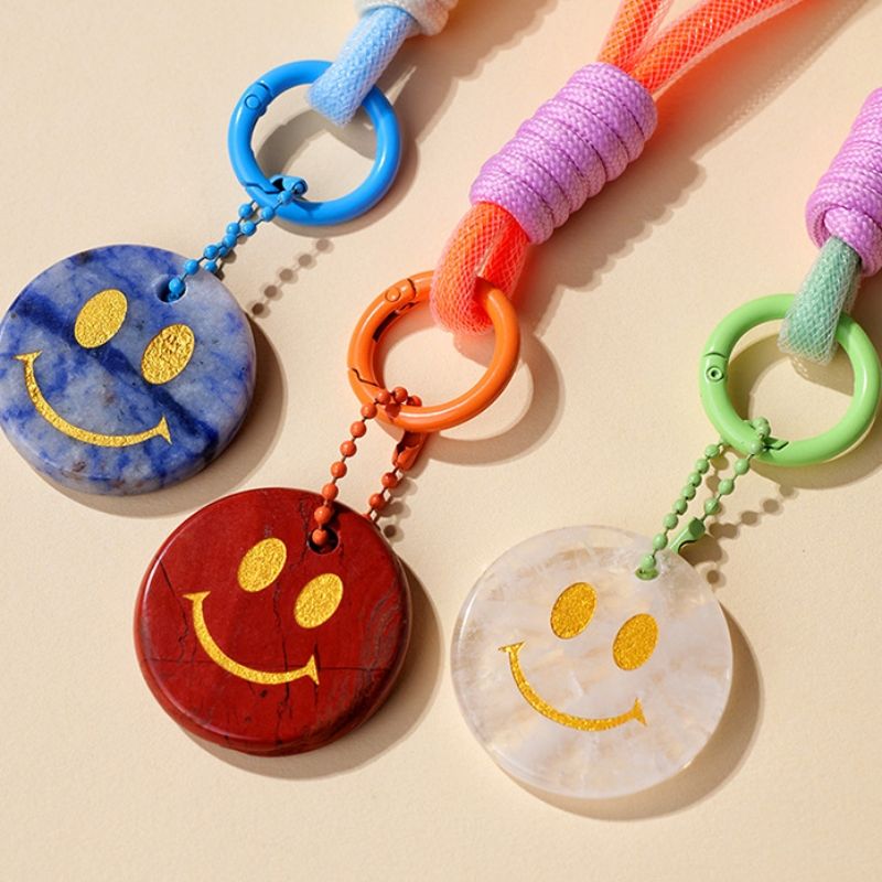 Smiley Face Crystal Keychain